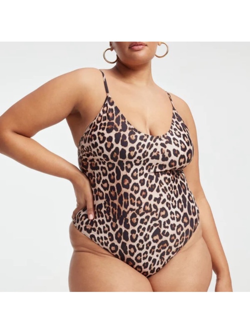 Good American Always Sunny One-Piece Swimsuit Leopard Size 3XL (6)